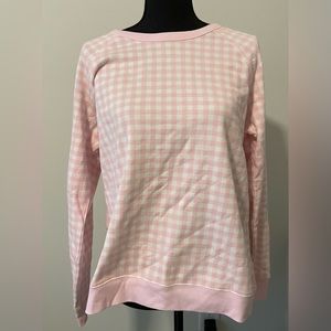 Draper James Pink Gingham Sweatshirt